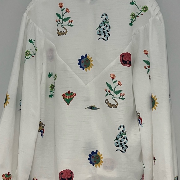 White print long sleeve blouse - Picture 5 of 5